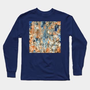 Abstract in Orange and Blue Long Sleeve T-Shirt